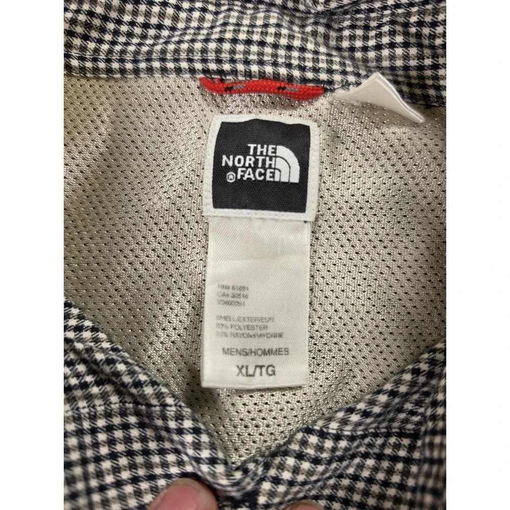 The North Face Shirt Mens XL Blue Check Long Sleeve Button Front Vented Outdoor